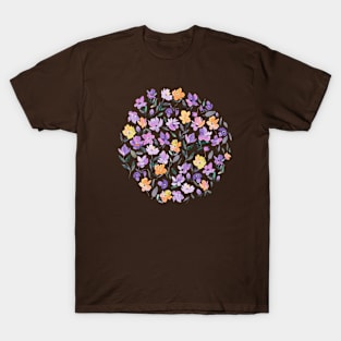 Fresh Flowers Purple Orange T-Shirt